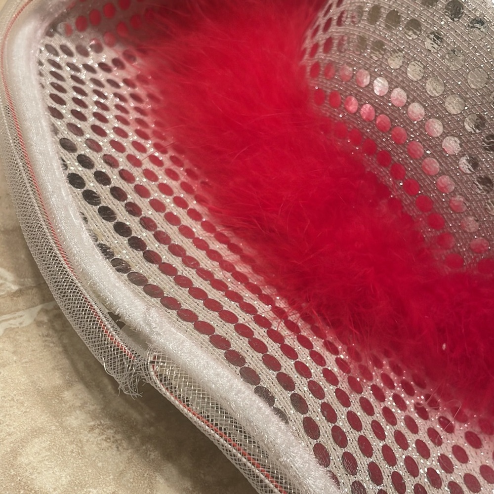 Silver with Red Boa Light Up Cowboy/Cowgirl Hat - Picture 12 of 13